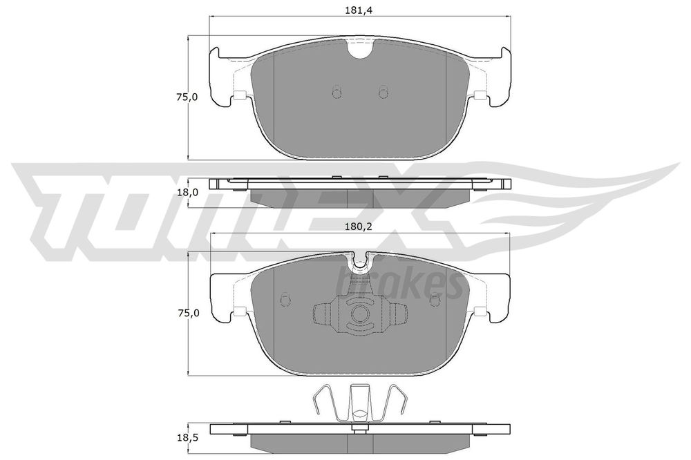 Bremsbelagsatz, Scheibenbremse Vorderachse TOMEX Brakes TX 18-57 von TOMEX Brakes