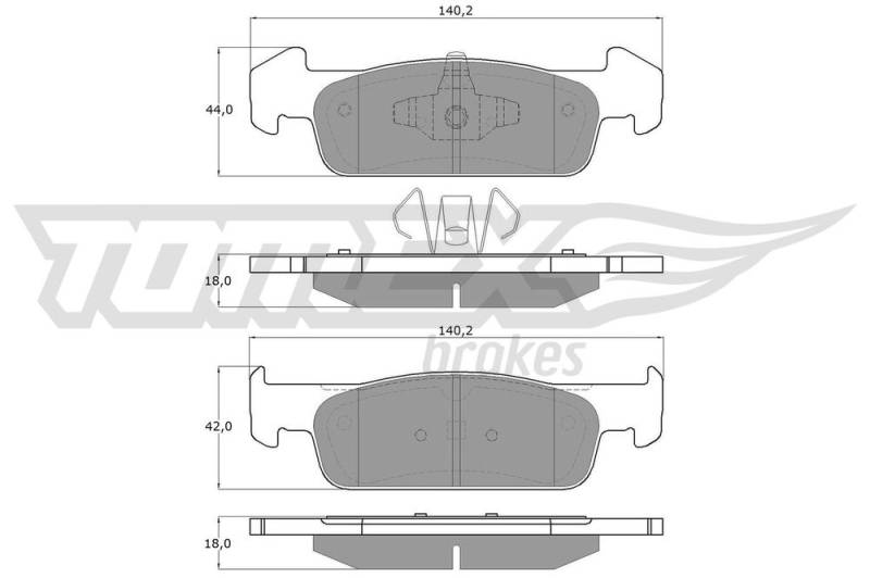 Bremsbelagsatz, Scheibenbremse Vorderachse TOMEX Brakes TX 18-62 von TOMEX Brakes