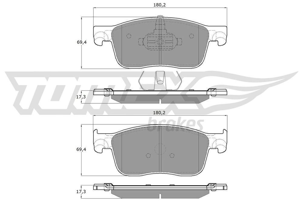 Bremsbelagsatz, Scheibenbremse Vorderachse TOMEX Brakes TX 18-63 von TOMEX Brakes