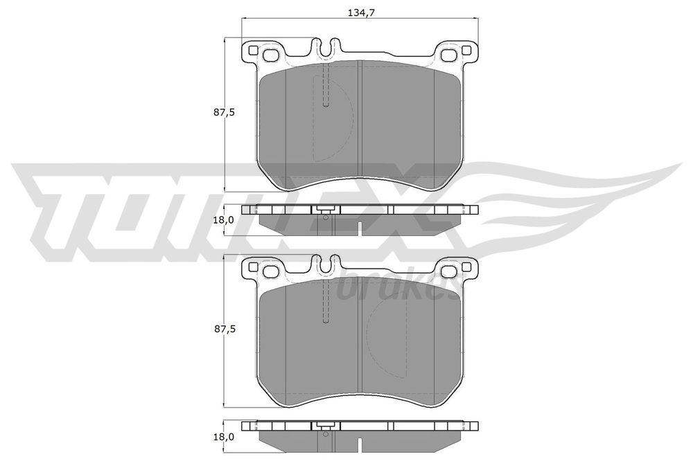 Bremsbelagsatz, Scheibenbremse Vorderachse TOMEX Brakes TX 18-77 von TOMEX Brakes