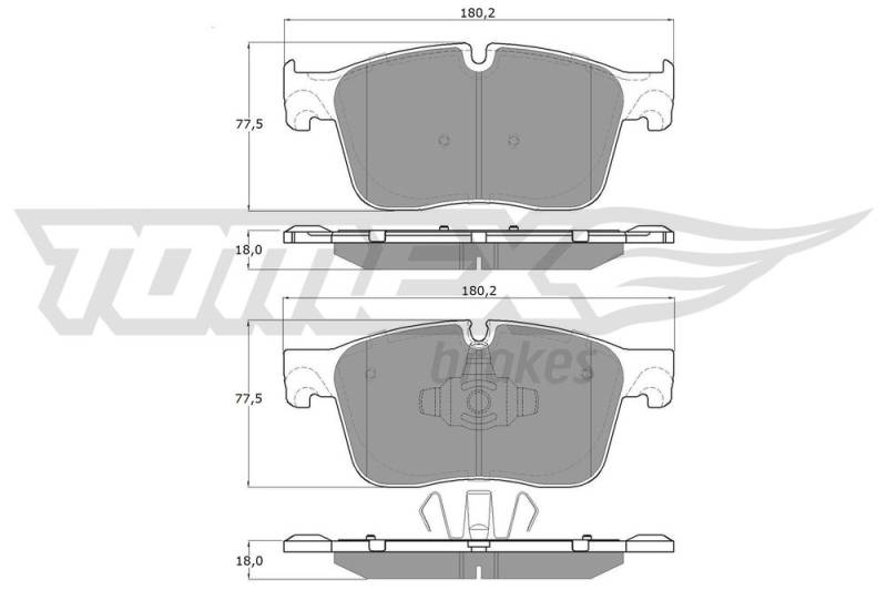 Bremsbelagsatz, Scheibenbremse Vorderachse TOMEX Brakes TX 18-84 von TOMEX Brakes