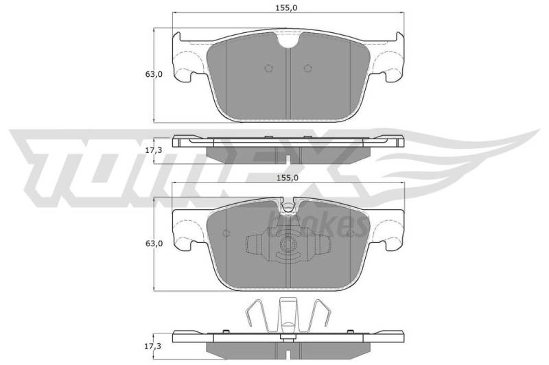 Bremsbelagsatz, Scheibenbremse Vorderachse TOMEX Brakes TX 18-86 von TOMEX Brakes