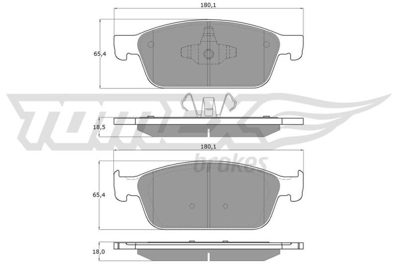 Bremsbelagsatz, Scheibenbremse Vorderachse TOMEX Brakes TX 18-91 von TOMEX Brakes