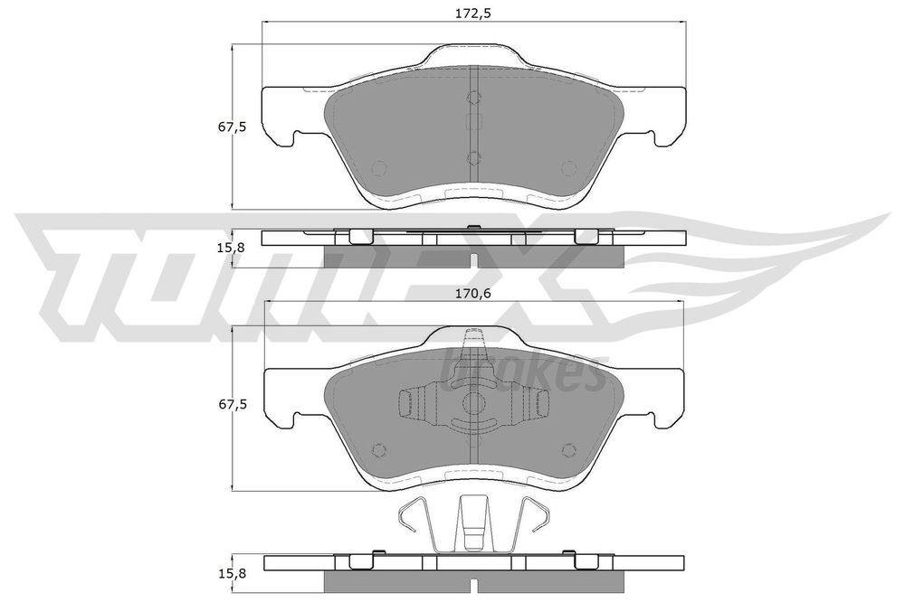 Bremsbelagsatz, Scheibenbremse Vorderachse TOMEX Brakes TX 18-94 von TOMEX Brakes