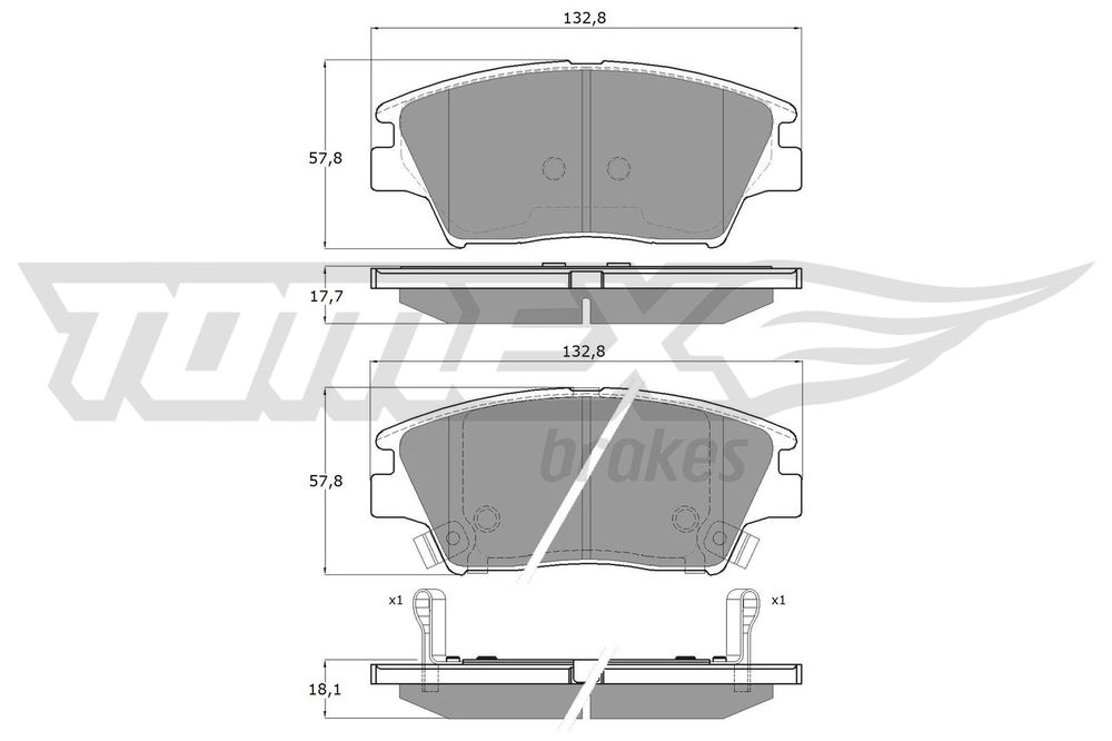 Bremsbelagsatz, Scheibenbremse Vorderachse TOMEX Brakes TX 19-01 von TOMEX Brakes