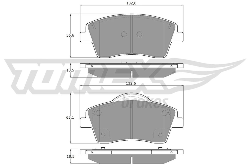 Bremsbelagsatz, Scheibenbremse Vorderachse TOMEX Brakes TX 19-15 von TOMEX Brakes