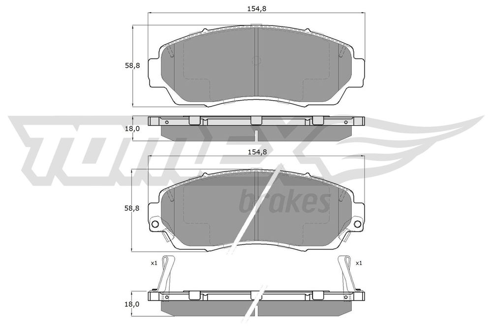 Bremsbelagsatz, Scheibenbremse Vorderachse TOMEX Brakes TX 19-33 von TOMEX Brakes