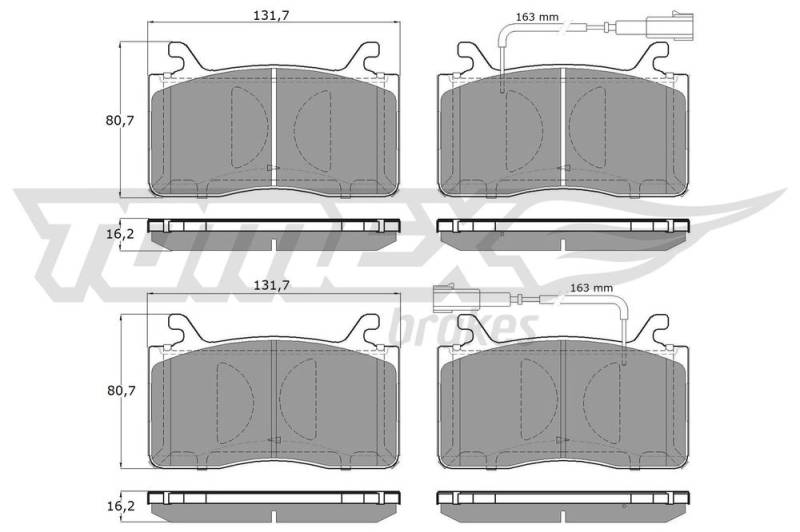 Bremsbelagsatz, Scheibenbremse Vorderachse TOMEX Brakes TX 19-42 von TOMEX Brakes