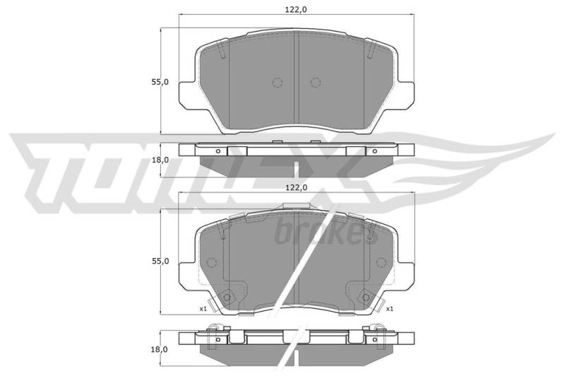 Bremsbelagsatz, Scheibenbremse Vorderachse TOMEX Brakes TX 19-75 von TOMEX Brakes