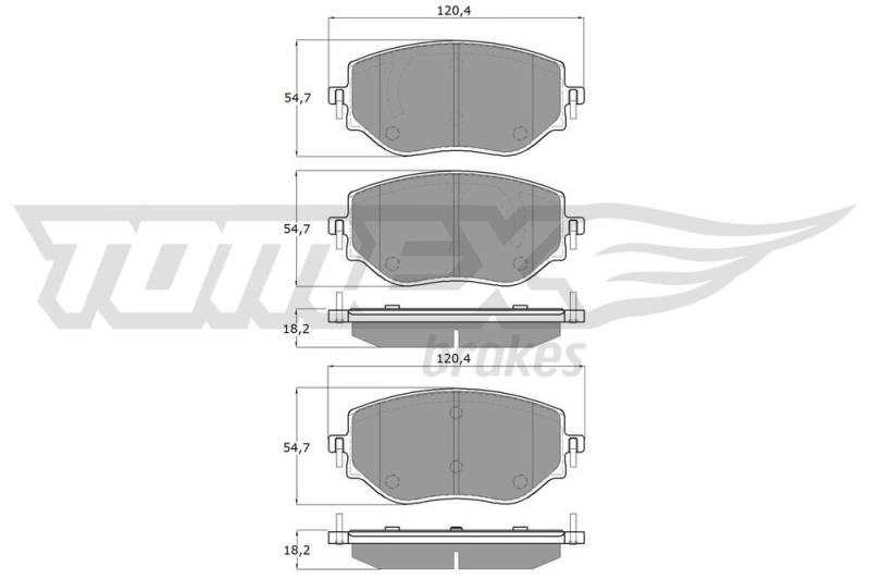 Bremsbelagsatz, Scheibenbremse Vorderachse TOMEX Brakes TX 19-76 von TOMEX Brakes