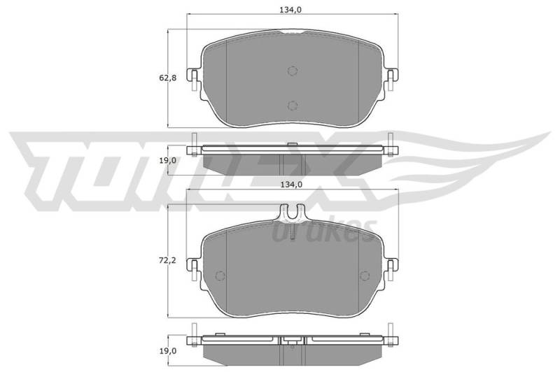 Bremsbelagsatz, Scheibenbremse Vorderachse TOMEX Brakes TX 19-90 von TOMEX Brakes