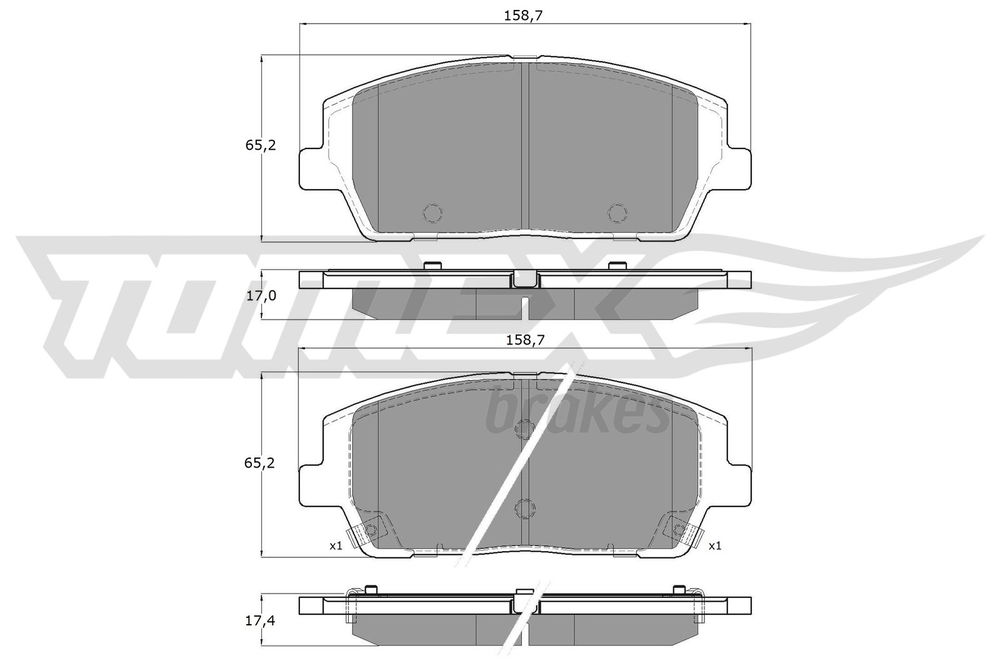 Bremsbelagsatz, Scheibenbremse Vorderachse TOMEX Brakes TX 60-05 von TOMEX Brakes