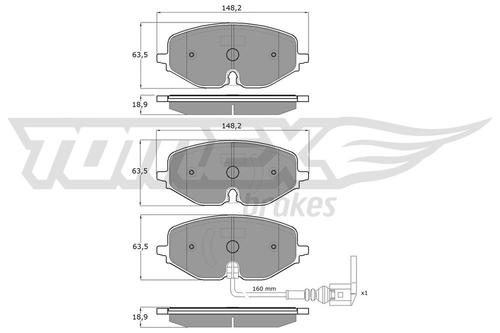 Bremsbelagsatz, Scheibenbremse Vorderachse TOMEX Brakes TX 60-09 von TOMEX Brakes