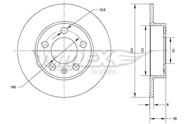 Bremsscheibe Hinterachse TOMEX Brakes TX 70-01 von TOMEX Brakes