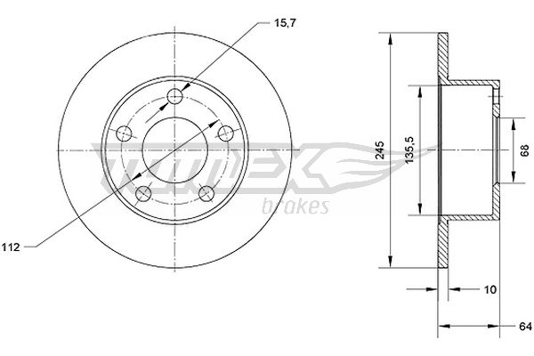 Bremsscheibe Hinterachse TOMEX Brakes TX 70-02 von TOMEX Brakes