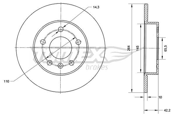 Bremsscheibe Hinterachse TOMEX Brakes TX 70-06 von TOMEX Brakes