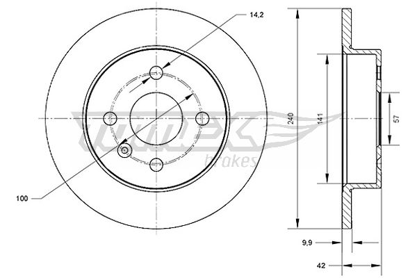 Bremsscheibe Hinterachse TOMEX Brakes TX 70-23 von TOMEX Brakes