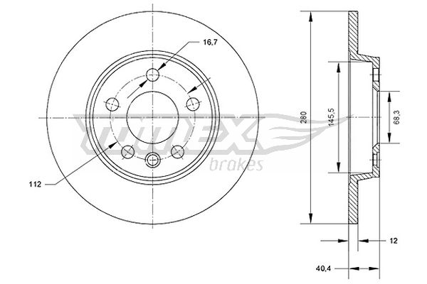 Bremsscheibe Hinterachse TOMEX Brakes TX 70-26 von TOMEX Brakes