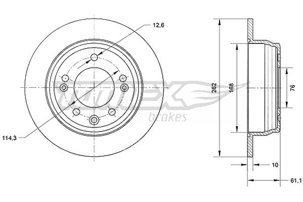 Bremsscheibe Hinterachse TOMEX Brakes TX 70-51 von TOMEX Brakes