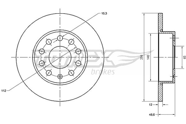 Bremsscheibe Hinterachse TOMEX Brakes TX 70-79 von TOMEX Brakes