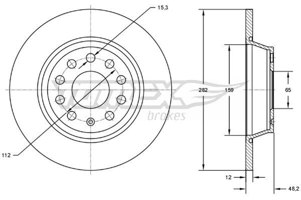 Bremsscheibe Hinterachse TOMEX Brakes TX 71-37 von TOMEX Brakes