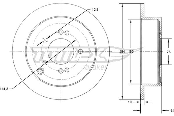 Bremsscheibe Hinterachse TOMEX Brakes TX 71-49 von TOMEX Brakes