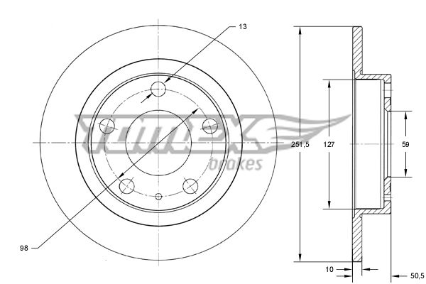 Bremsscheibe Hinterachse TOMEX Brakes TX 71-58 von TOMEX Brakes