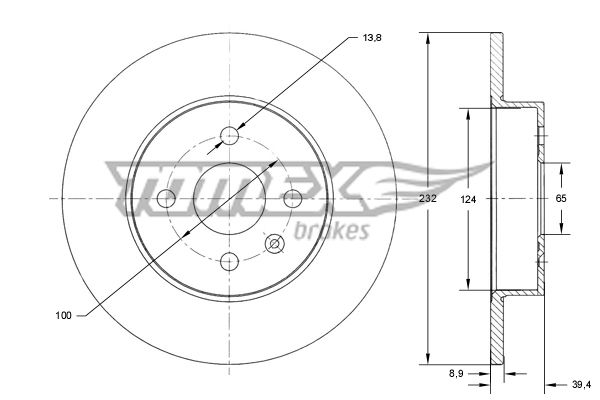 Bremsscheibe Hinterachse TOMEX Brakes TX 71-63 von TOMEX Brakes