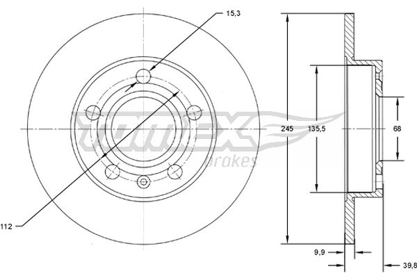 Bremsscheibe Hinterachse TOMEX Brakes TX 71-71 von TOMEX Brakes