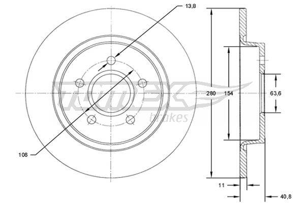 Bremsscheibe Hinterachse TOMEX Brakes TX 71-75 von TOMEX Brakes