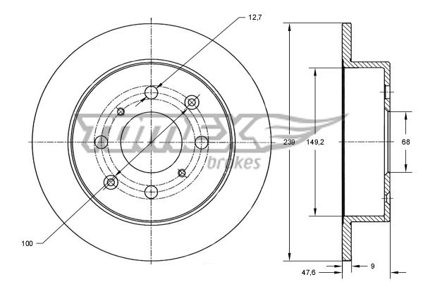 Bremsscheibe Hinterachse TOMEX Brakes TX 72-32 von TOMEX Brakes