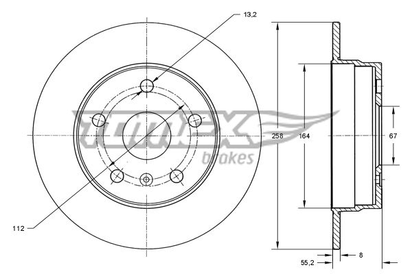 Bremsscheibe Hinterachse TOMEX Brakes TX 72-43 von TOMEX Brakes