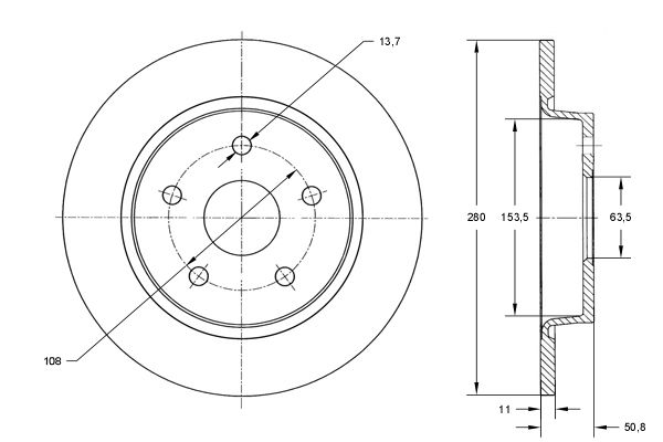 Bremsscheibe Hinterachse TOMEX Brakes TX 73-01 von TOMEX Brakes