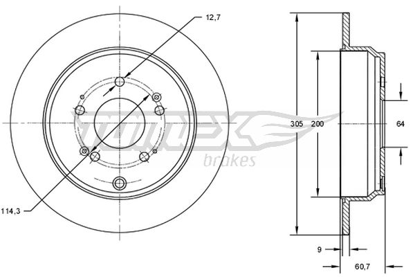 Bremsscheibe Hinterachse TOMEX Brakes TX 73-04 von TOMEX Brakes