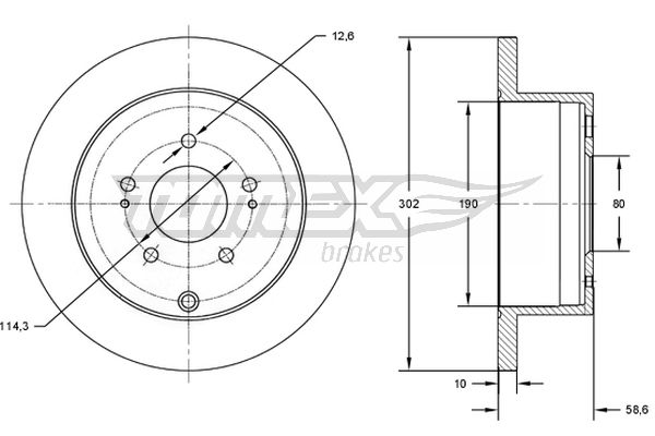 Bremsscheibe Hinterachse TOMEX Brakes TX 73-16 von TOMEX Brakes