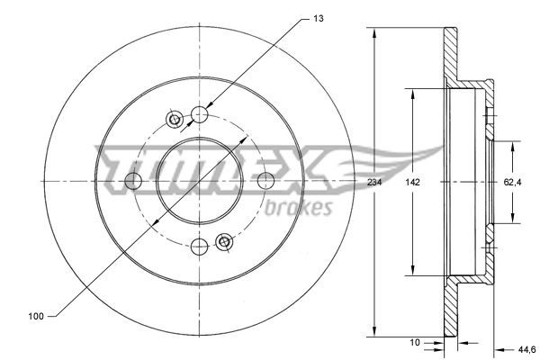 Bremsscheibe Hinterachse TOMEX Brakes TX 73-38 von TOMEX Brakes