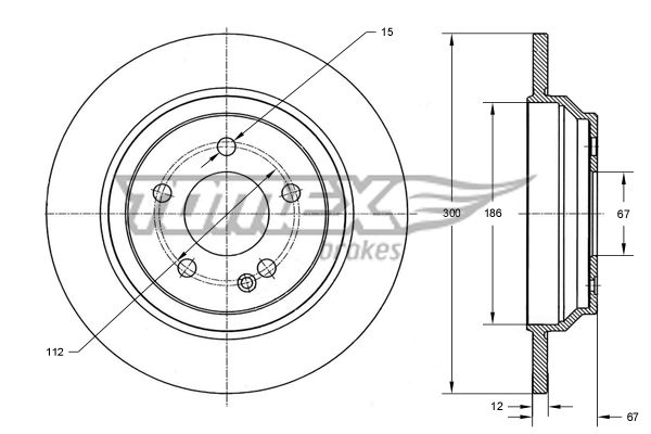 Bremsscheibe Hinterachse TOMEX Brakes TX 73-43 von TOMEX Brakes