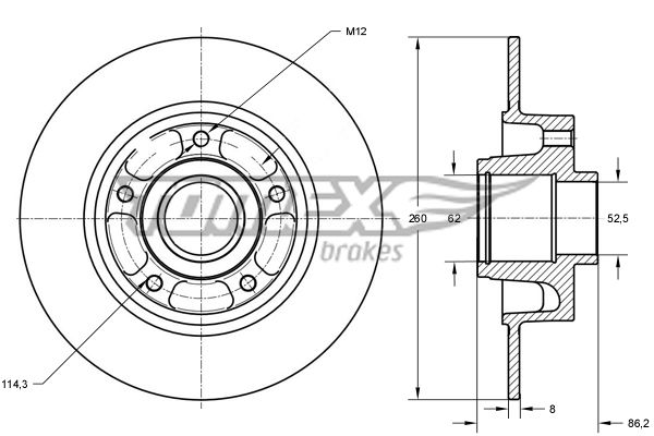 Bremsscheibe Hinterachse TOMEX Brakes TX 73-551 von TOMEX Brakes