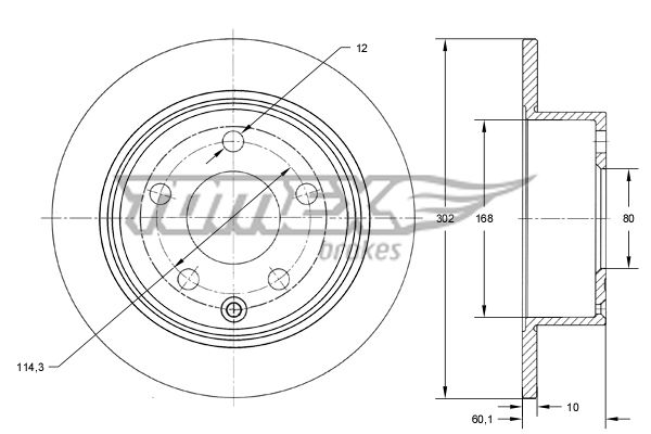 Bremsscheibe Hinterachse TOMEX Brakes TX 73-66 von TOMEX Brakes