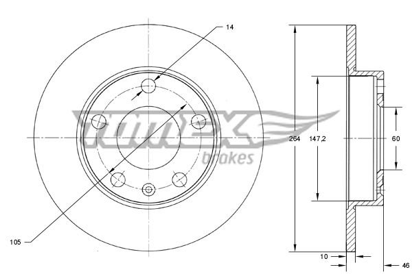 Bremsscheibe Hinterachse TOMEX Brakes TX 73-72 von TOMEX Brakes