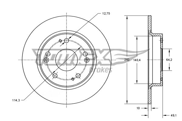 Bremsscheibe Hinterachse TOMEX Brakes TX 73-82 von TOMEX Brakes