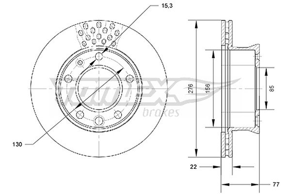 Bremsscheibe Vorderachse TOMEX Brakes TX 70-07 von TOMEX Brakes