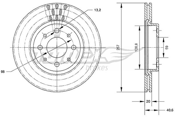 Bremsscheibe Vorderachse TOMEX Brakes TX 70-42 von TOMEX Brakes