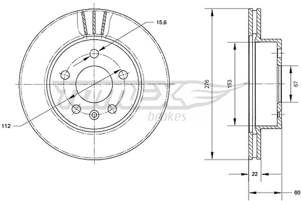 Bremsscheibe Vorderachse TOMEX Brakes TX 70-52 von TOMEX Brakes