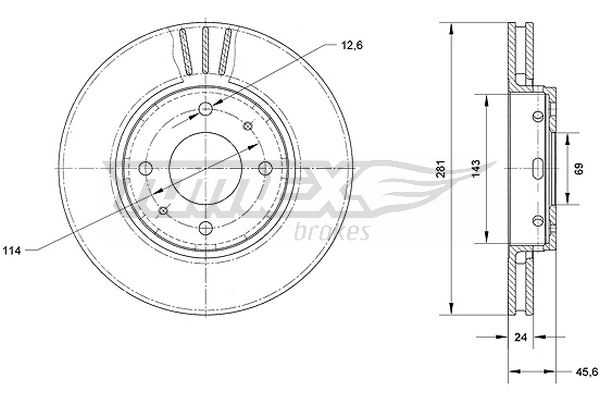 Bremsscheibe Vorderachse TOMEX Brakes TX 70-69 von TOMEX Brakes