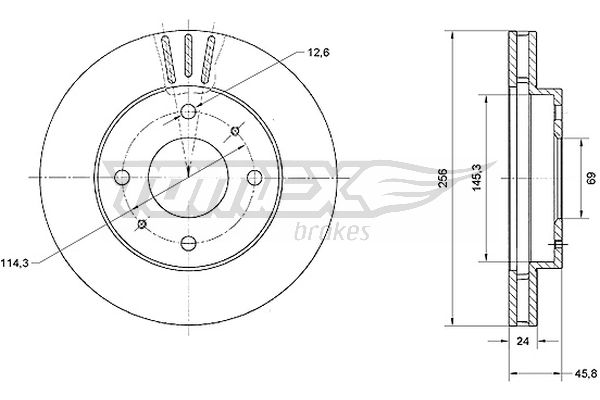 Bremsscheibe Vorderachse TOMEX Brakes TX 70-74 von TOMEX Brakes