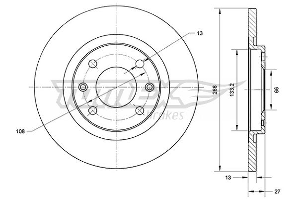 Bremsscheibe Vorderachse TOMEX Brakes TX 70-94 von TOMEX Brakes