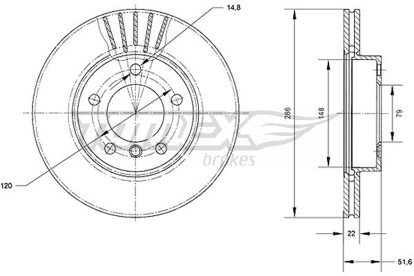 Bremsscheibe Vorderachse TOMEX Brakes TX 71-02 von TOMEX Brakes