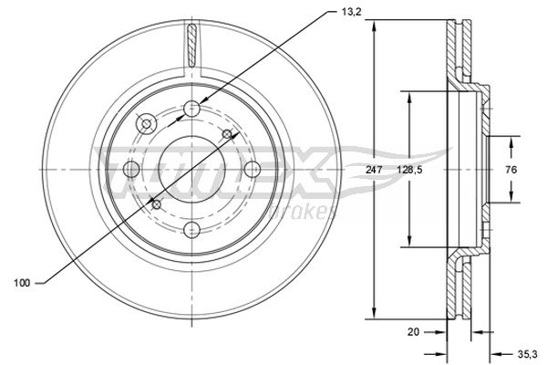 Bremsscheibe Vorderachse TOMEX Brakes TX 71-55 von TOMEX Brakes