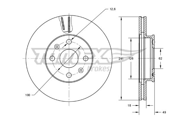 Bremsscheibe Vorderachse TOMEX Brakes TX 71-62 von TOMEX Brakes